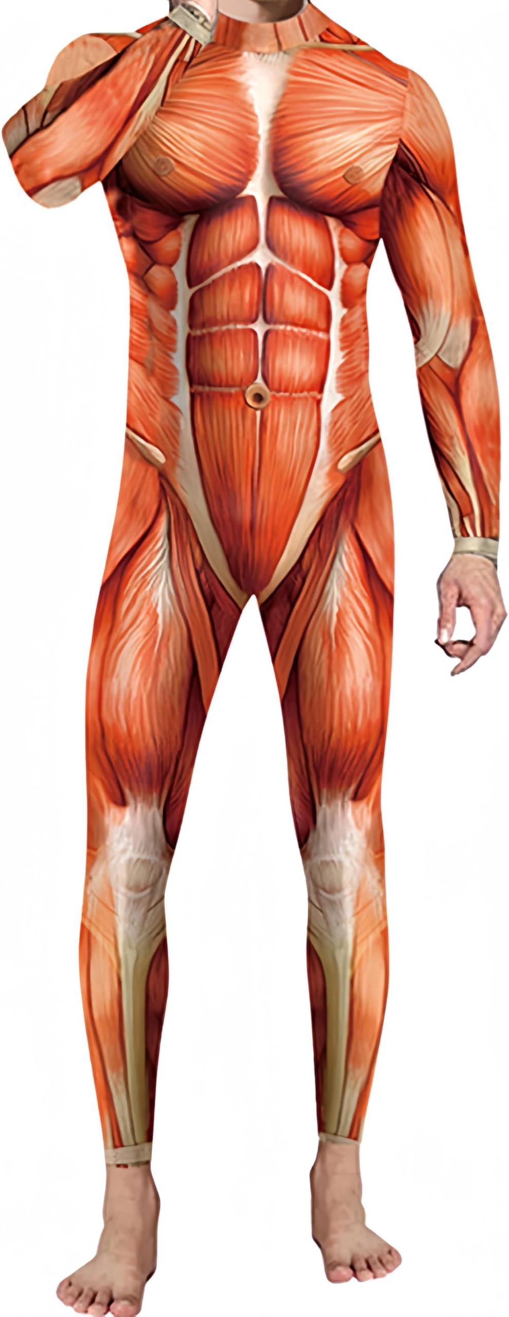 Ocean Plus Men's Halloween Skeleton Suit Jumpsuit Skinny Animal Series Digital Print Jumpsuit