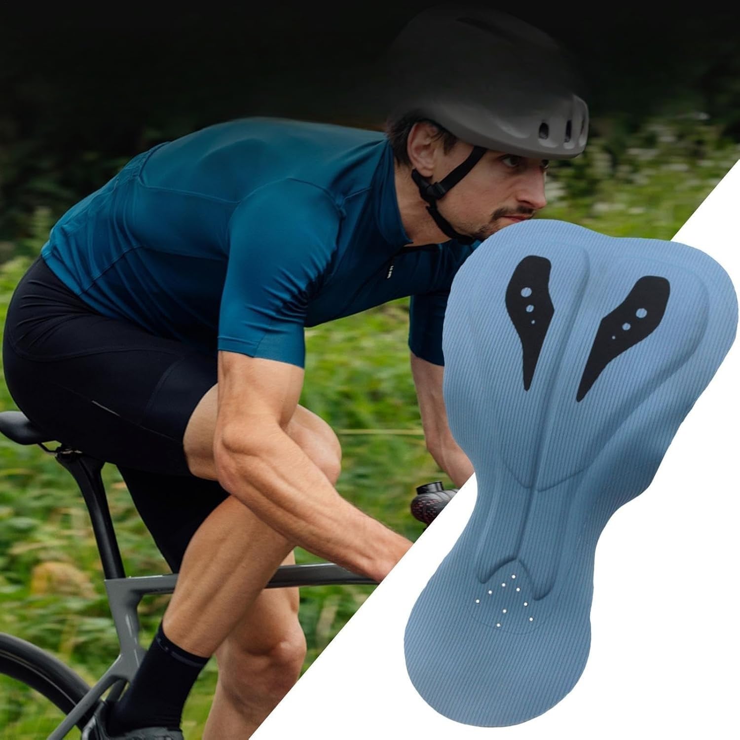 Badana de Gel para Pantalones Cortos de Ciclismo, Transpirable y Suave, Ideal para Ciclismo al Aire Libre, para Hombres y Mujeres.
