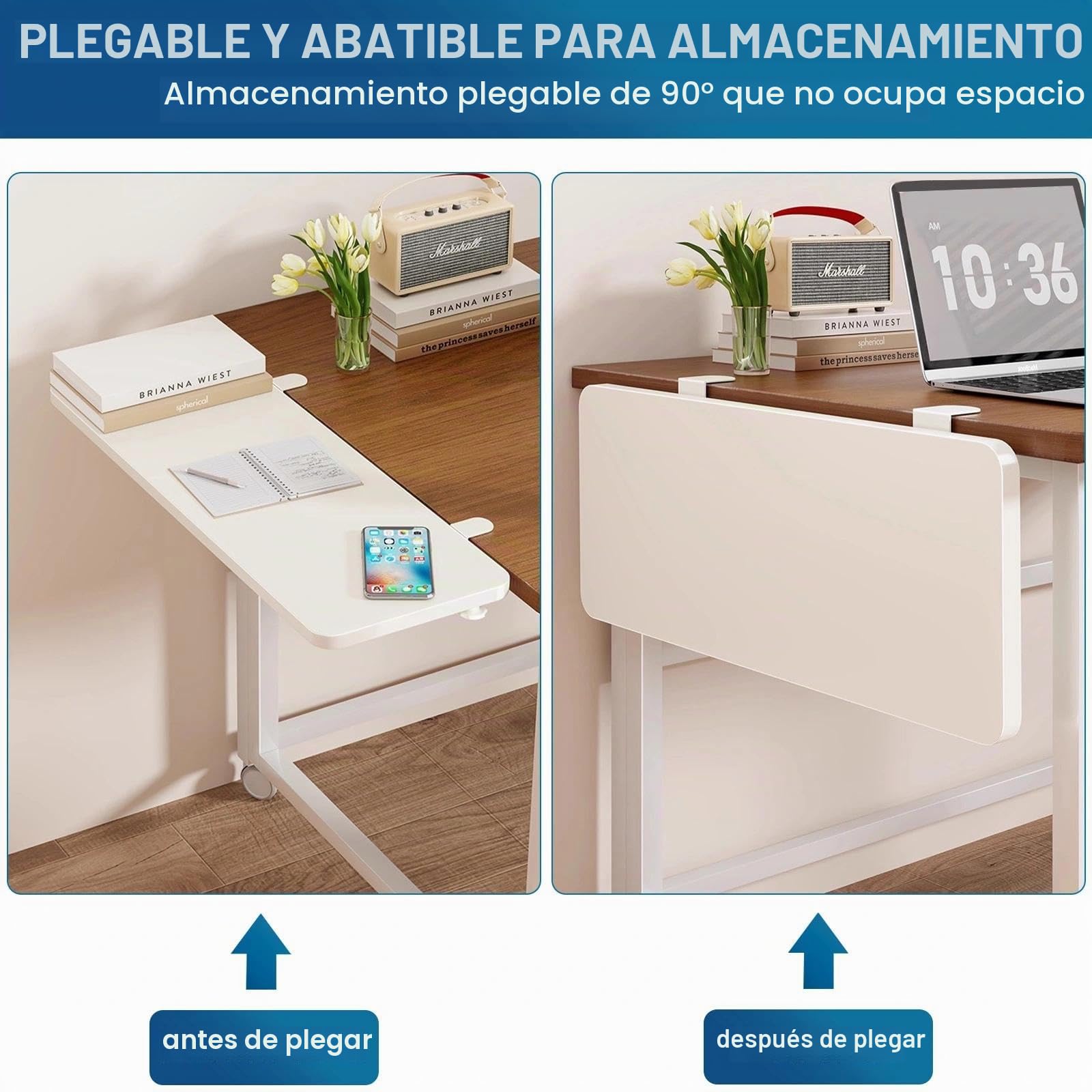2 Piezas Soporte de Extensión de Escritorio Soporte Bandeja de Extensión de la Bandeja Plegable para Teclado con Pinza en C Ajustable para Escritorios y Mesa de Oficina Bricolaje (Blanco)
