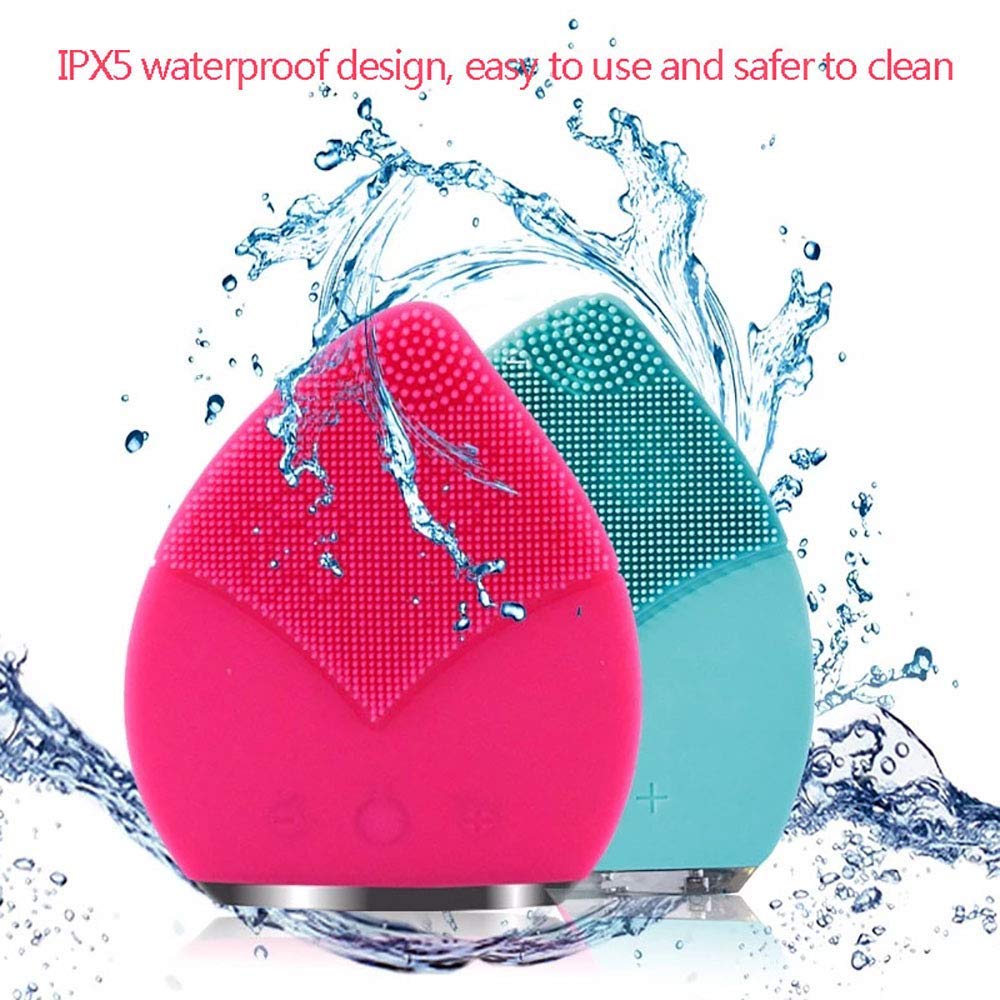 MU Silicona eléctrico cepillo limpiador facial, la piel impermeable Care Spa masajeador para Cuidado de la piel, belleza herramienta Dispositivo Limpiador de Poros,C