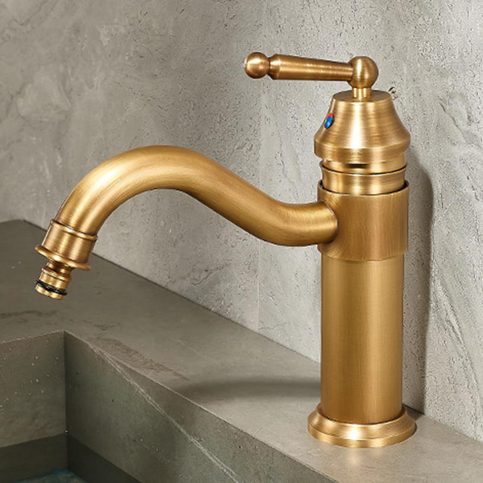 Grifo Exterior Jardin Vintage Rotación De 360° Acoplamiento Rápido 1/2 Grifo Agua Fria Latón Que Se Puede conectar A Una Lavadora,22cm