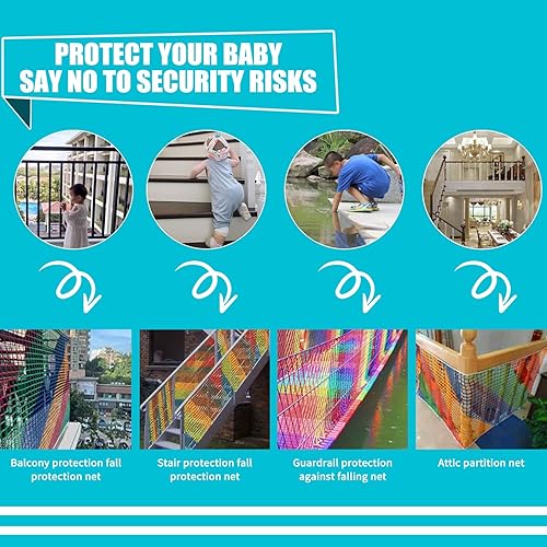 Miniatura 5 de Bunifa Red de carga de escalada para niños al aire libre balcón red de seguridad red red de red patio de recreo red de escalada barandilla de