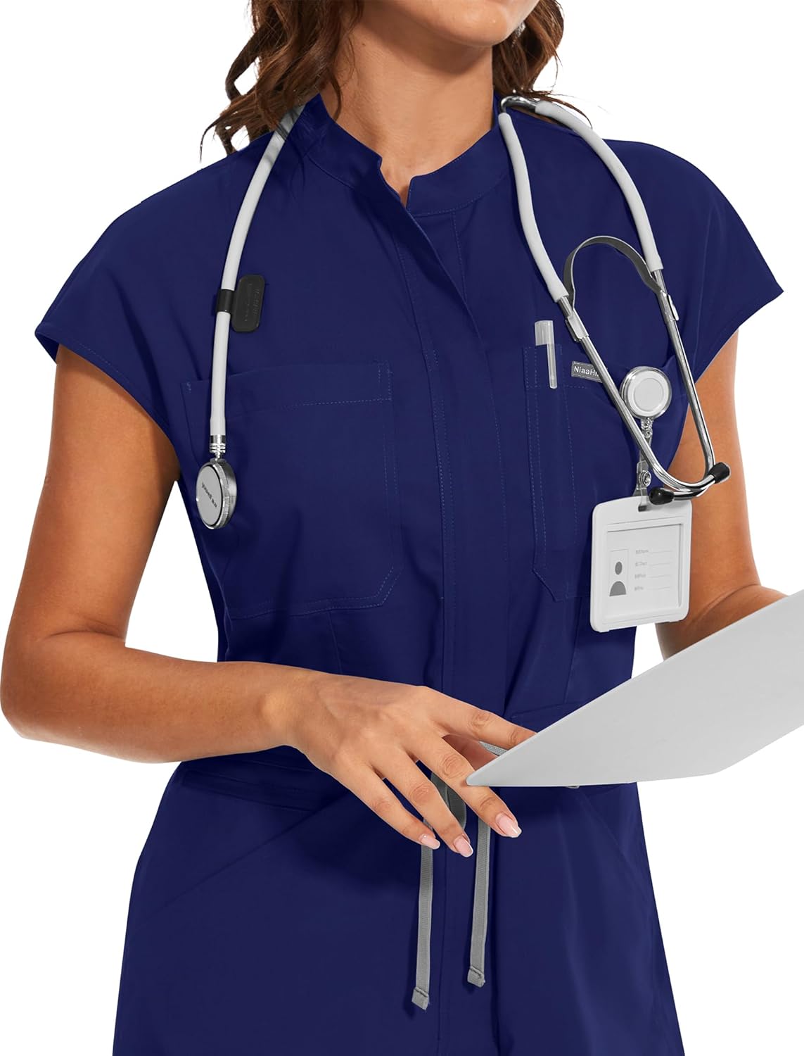 niaahinn Women Scrubs Sumpsiut - Comfortable Women's Medical Scrub Set Soft Stretch Jogger Scrub - Image 4