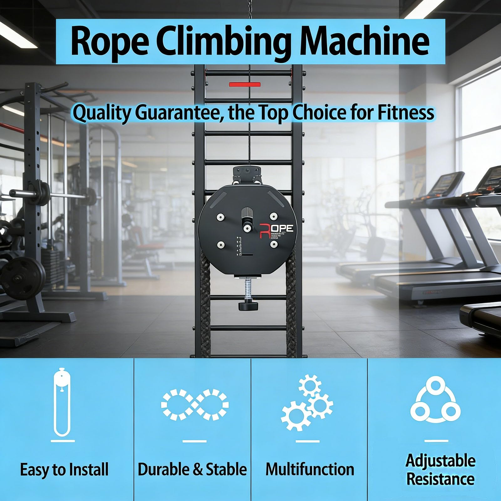 LAT Pulldown-Maschine & Endlos-Seiltrainer, Schulterzugsystem – Seilzug-Maschinensystem für Zugseil Fitnesstraining | Griff-, Arm-, Rücken- & Körperkoordinationsübungen