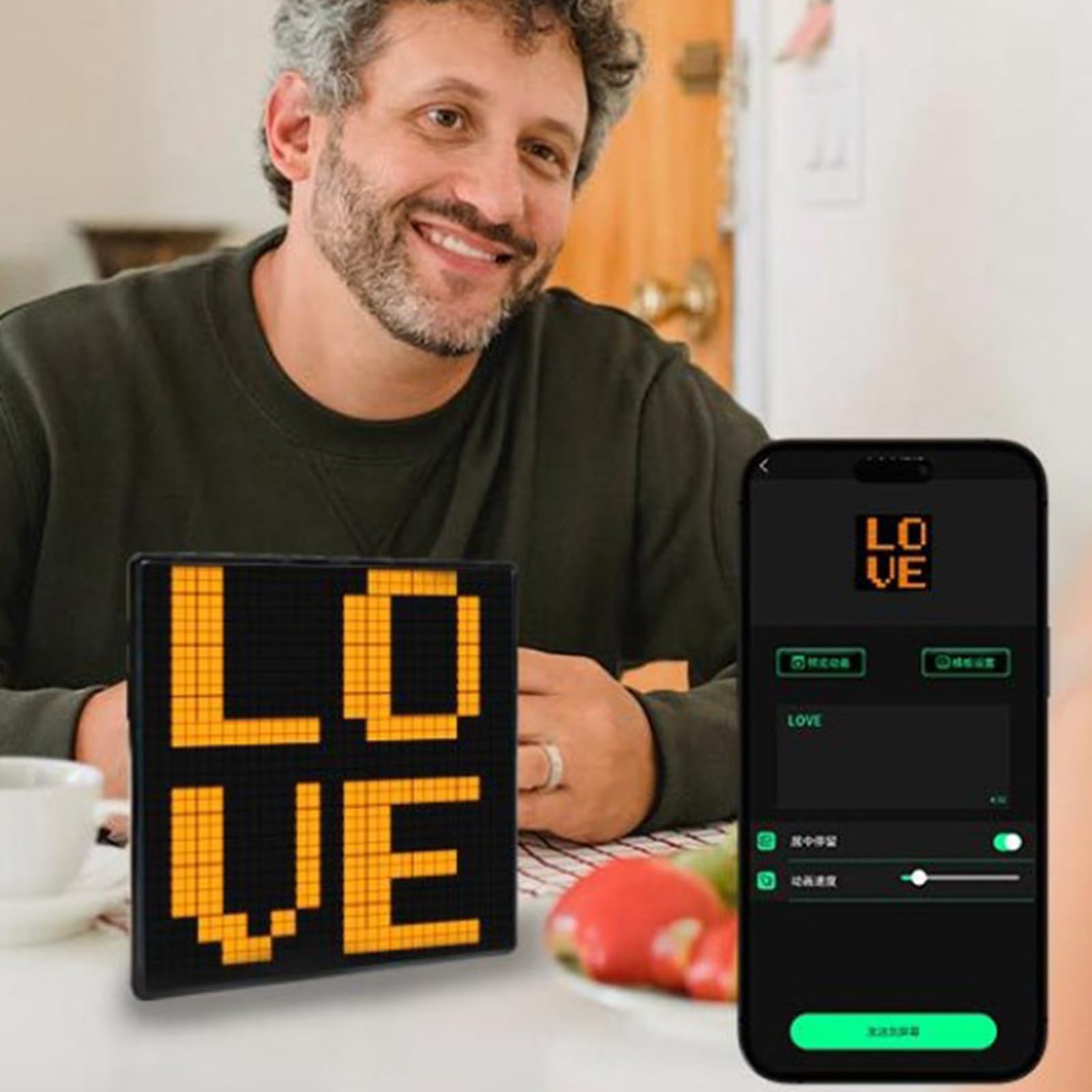 Pantalla de Visualización de Píxeles LED de 10, 6 Pulgadas Pantalla de Arte de Píxel Programable Animaciones Creativas Marcos de Píxeles Animación de Patrón de Texto Personalizado