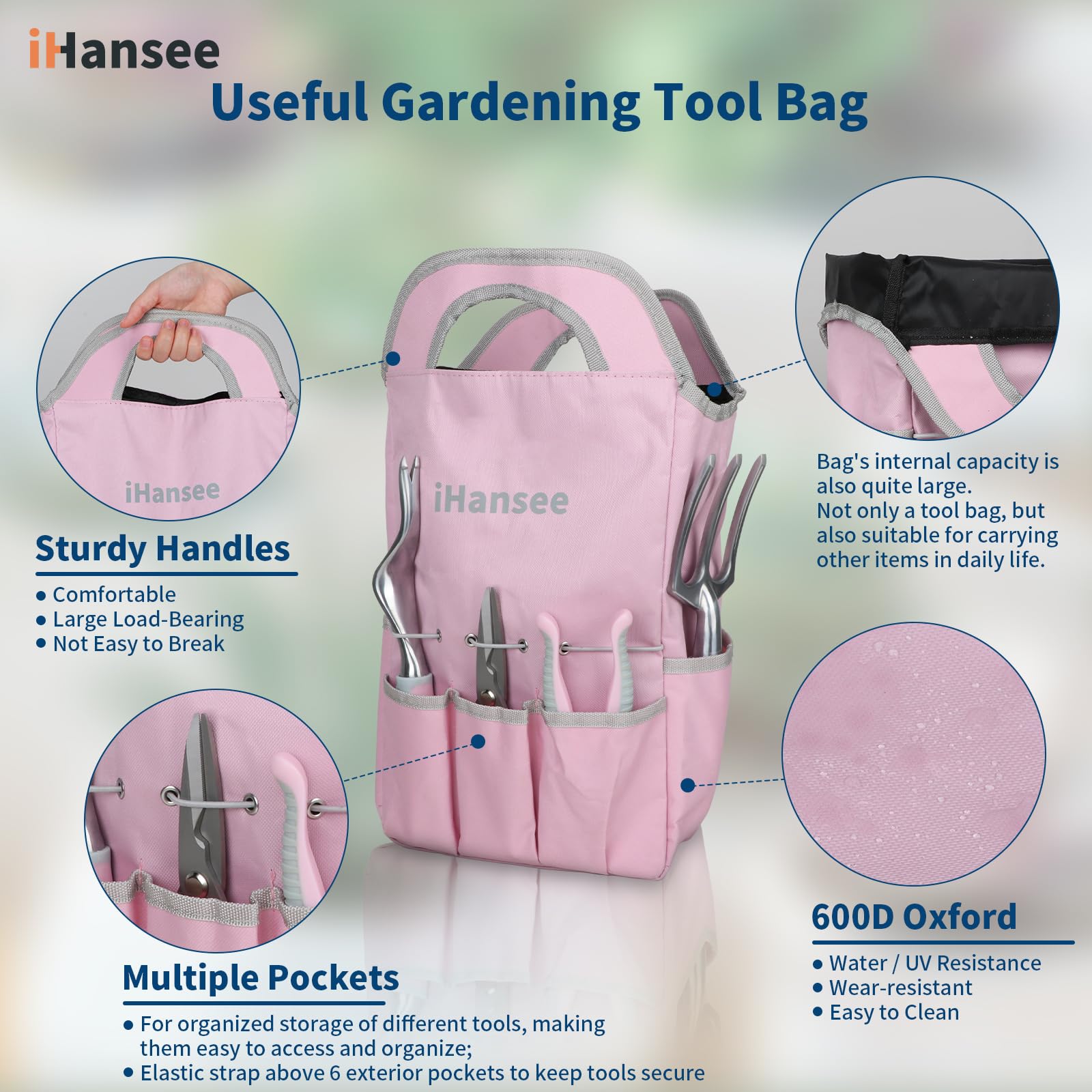 Juego de Herramientas de jardín de Aluminio de 12 Piezas con Mango Antideslizante, Almohadilla de Rodillas, Delantal, Guantes y Bolsa organizadora, Herramientas de paisajismo, Regalo para