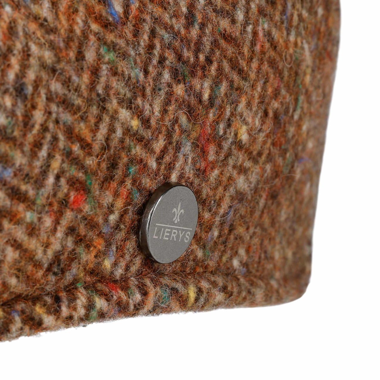 LIERYS Bruceville Flatcap męska – Made in Italy z daszkiem na zimę, jesień, jesień, zimę – S (54-55 cm) beżowo-szara