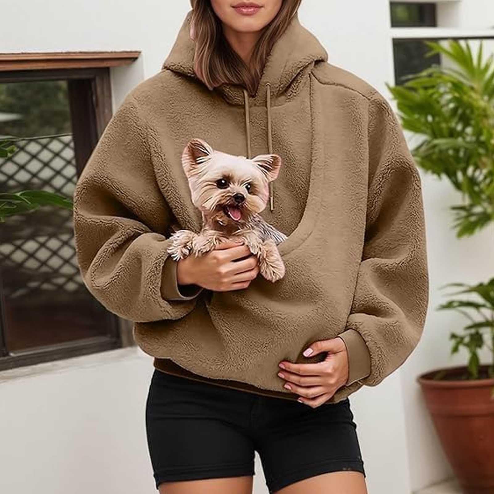 Sweat à Capuche Kokopaws pour Animaux de Compagnie, Sweat à Capuche Koko Paws, Transport Ultra-Doux et Chaud (Black XXL)