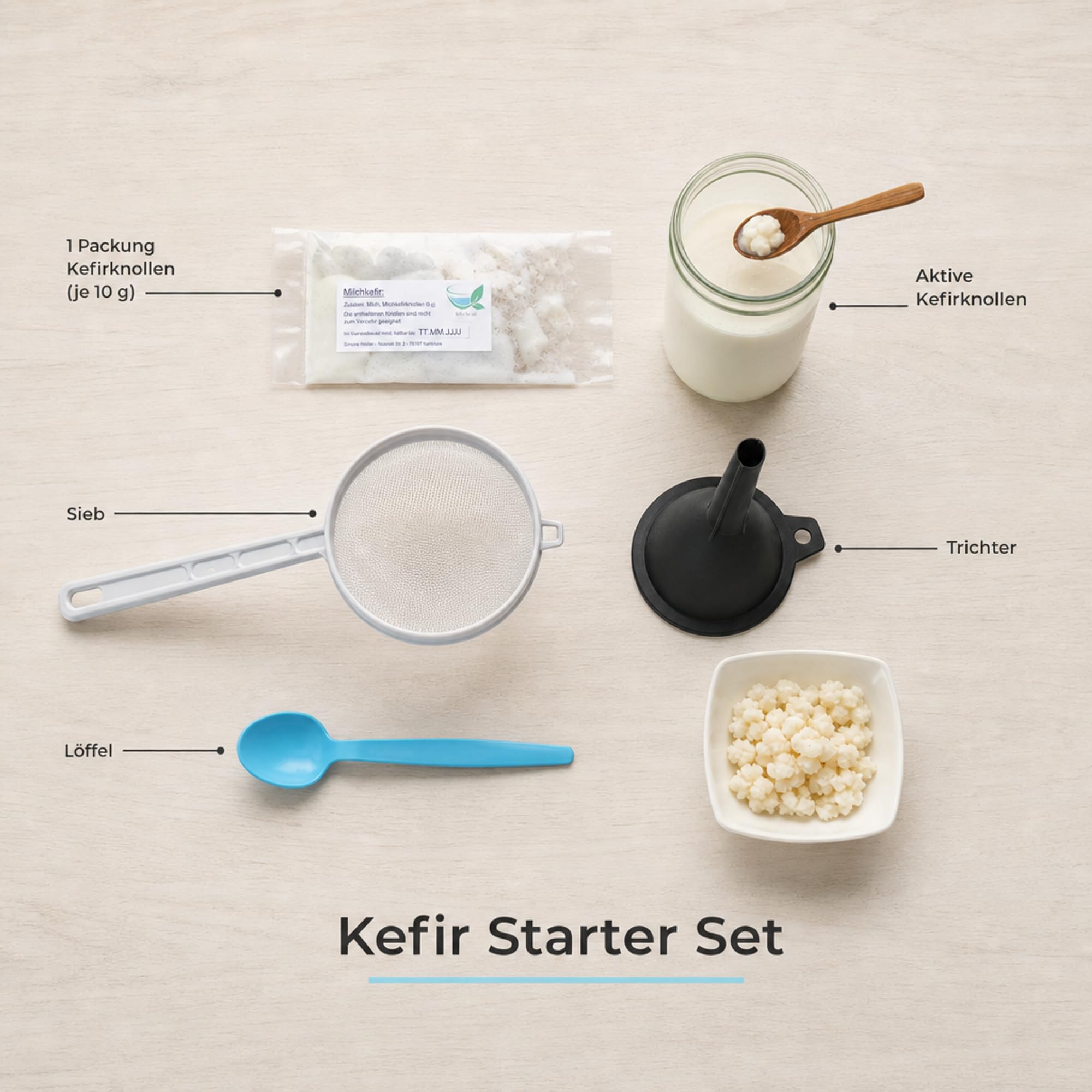 Starterset Milchkefir klein, Kefirknollen zur Herstellung von Kefir, aktiv und vital