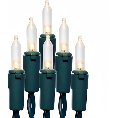 200 LED Warm White Christmas Lights, UL Certified and Commercial Grade 66ft Green Wire String Lights, for Indoor and Outdoor Party, Wedding, Garden, Patio.