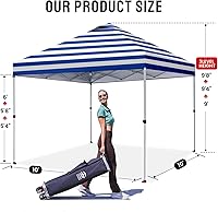 Vista 6 de Crown Shades - Tienda de campaña emergente de 10 x 10 pies - Tienda de playa con configuración de un solo toque - Sombrilla para sol al aire libre