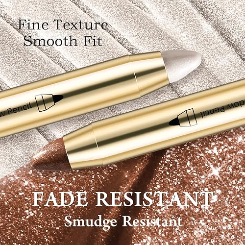 Miniatura 2 de JEMPET Sombra de ojos en barra Shimmer Cream  Lápiz de sombra de ojos impermeable de doble extremo  Maquillaje de ojos iluminador de larga duración