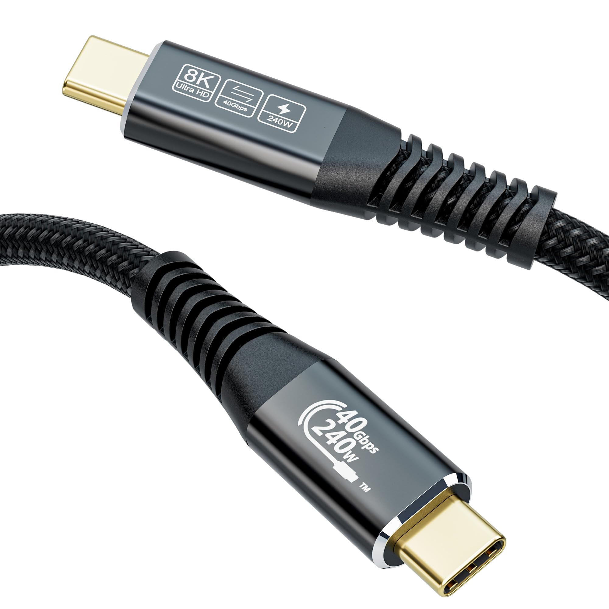 CAKOBLE usb 4 cable for thunderbolt 4 cable, Compatible with thunderbolt 3 cable USB C 3.2, 40Gbps,8K@60Hz,240W 48V/5A USBC for iPhone 15/Pro/Pro Max, MacBook Pro, iPad Pro,usb c display cable 0.5M