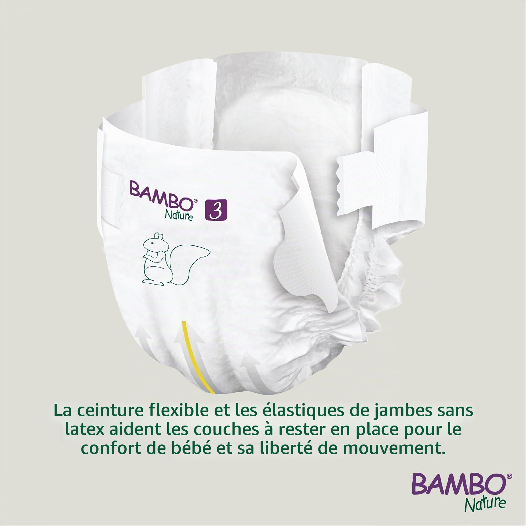 Bambo Nature Couches écologiques de qualité supérieure, couches durables étiquetées écologiques, protection améliorée contre les fuites, couches sûres et confortables pour bébé, sûres et confortables