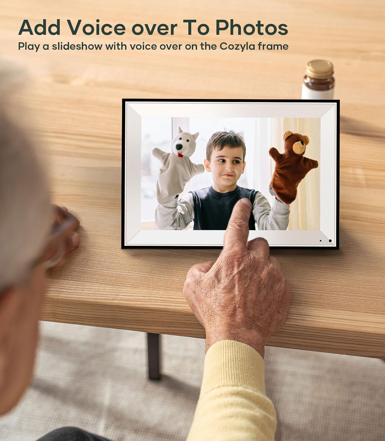 Cozyla 10.1'' WiFi Digital Picture Frame AI-Enhanced Free Unlimited Storage Auto-Rotate Share Photo＆Video via Apps from Phone Smart Digital Photo Frame Electric Picture Frame Slideshow Display Mat