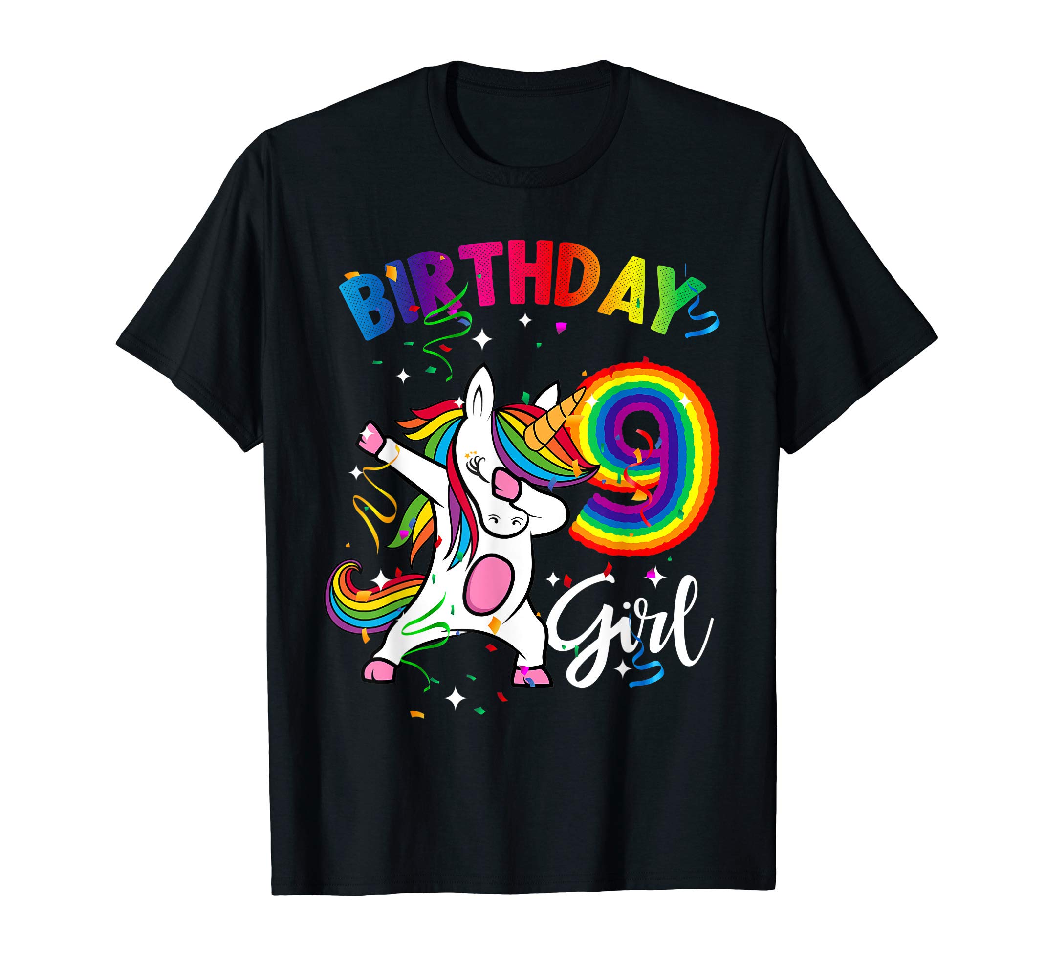 Dabbing Unicorn 9 Year Old 9th Birthday Party Girl Gift T-Shirt
