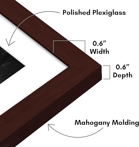 Vista 339 de Americanflat Portarretratos de 8 x 12 pulgadas con plexiglás pulido, juego de 2 portarretratos de 6 x 8 pulgadas con paspartú o para fotos de 8 x 12