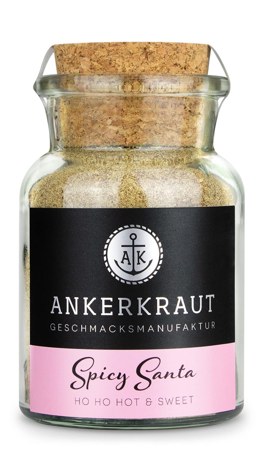 Ankerkraut Spicy Santa Gewürz, 100g im Korkenglas, Würzige Zutaten für Obst, Mit Vanille, Scharfe Überraschung von Santa Claus, Premium Qualität