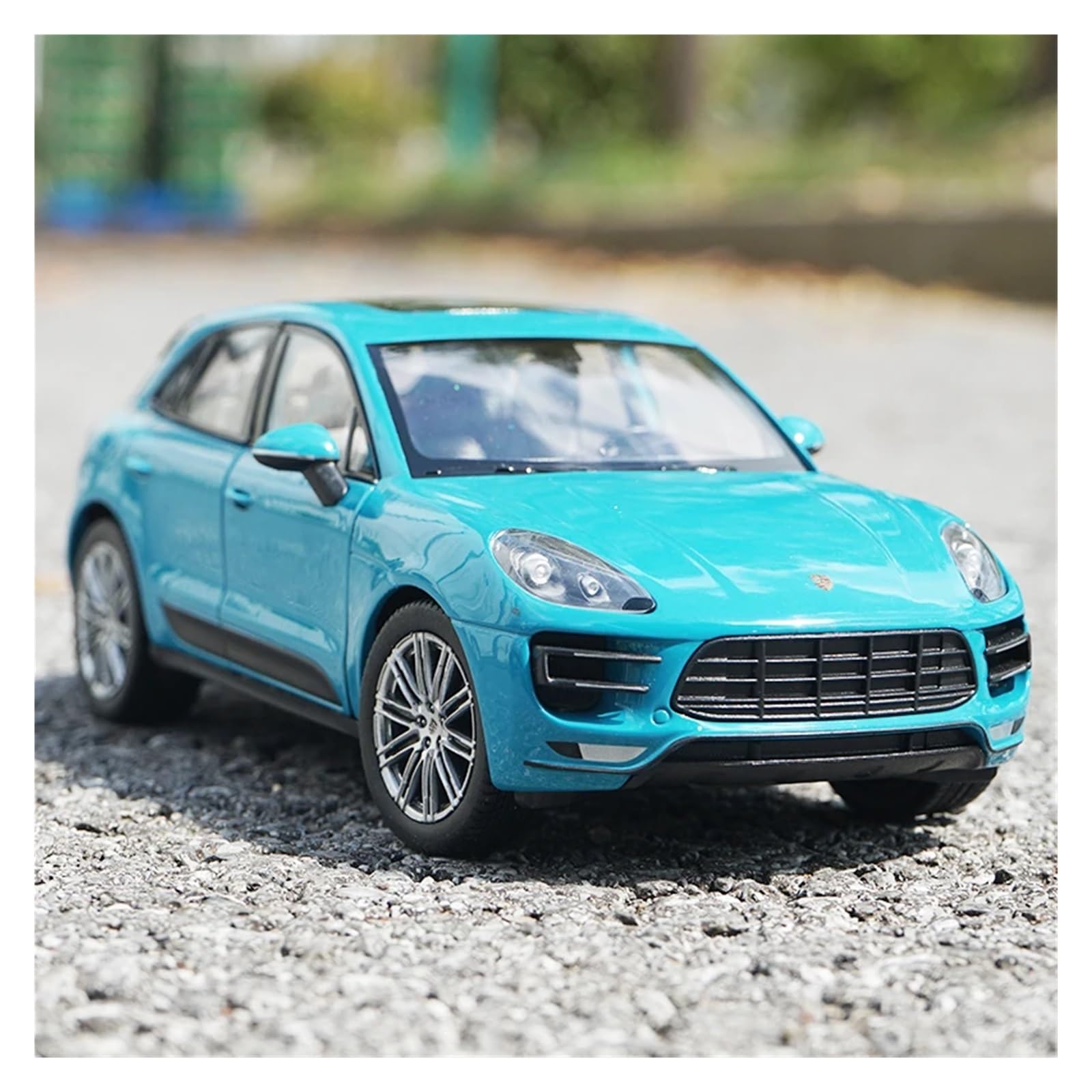 Kolekcjonerskie modele samochodów zabawkowych 1:24 Macan Turbo SUV ze stopu metali, model zabawkowy, wysoka symulacja, kolekcja, prezent dla dzieci (niebieski)