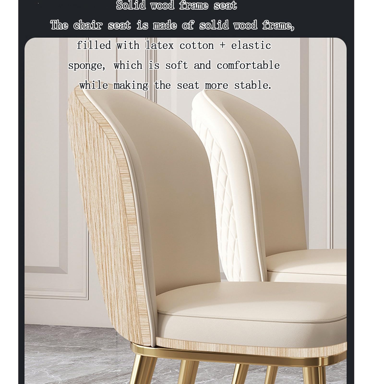 Sillas Cocina，Silla Nordica，Taburete Moderno y Sencillo con Respaldo for el hogar, interpretación práctica del Estilo de Vida del Lujo y el Encanto Modernos y Ligeros.(White)
