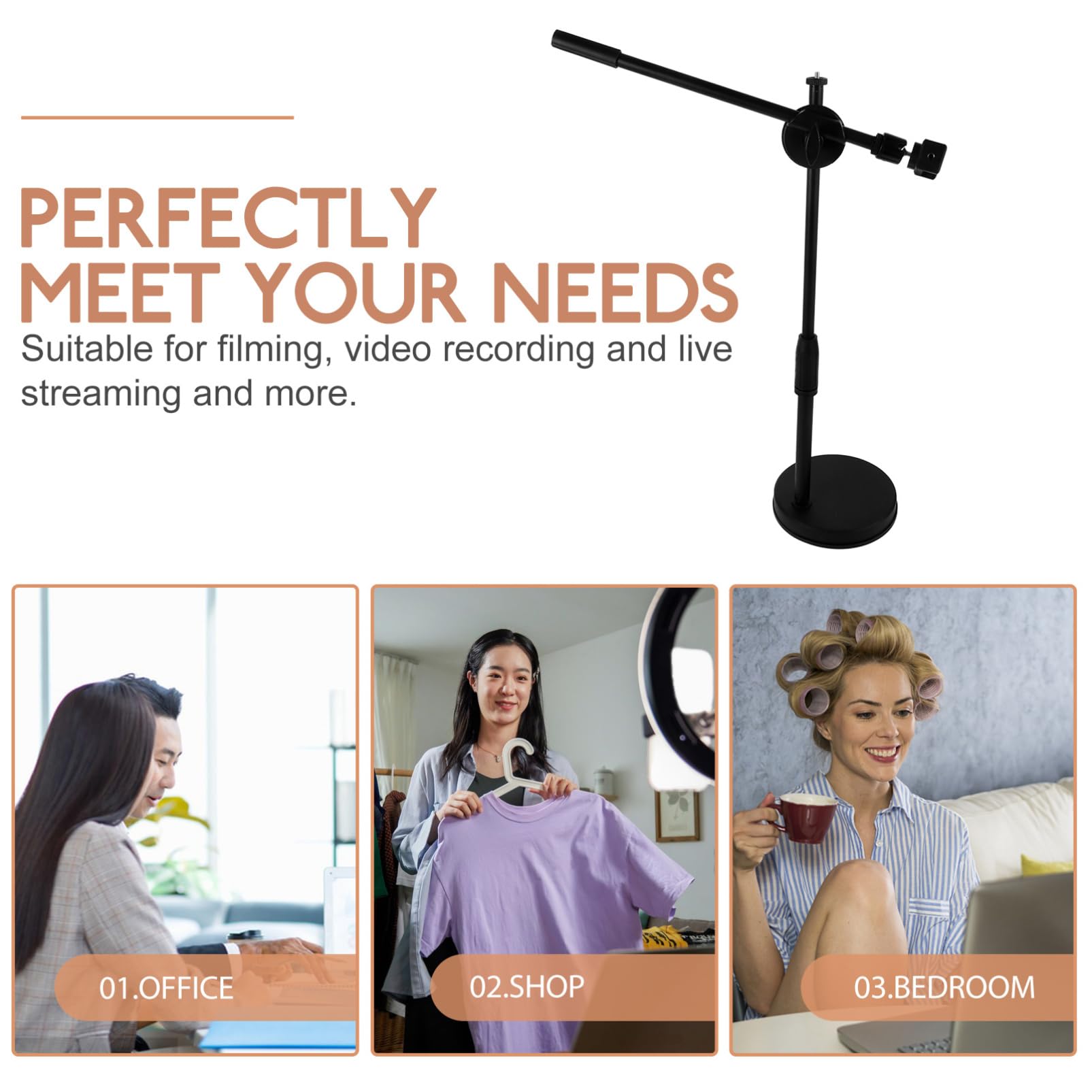 SHINEOFI 360grado Supporto Per Telefono Da Tavolo in Abs e Metallo in Angolazione Per Cucina Trucco Artigianato e Registrazione Video