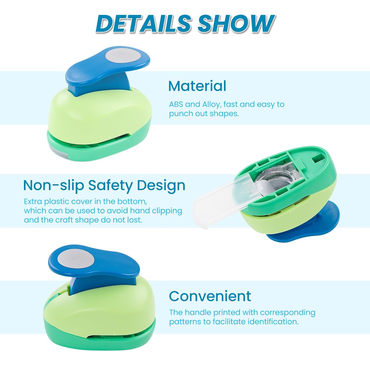 Circle Punch 3 Pack, Paper Punches for Crafts, Circle Cutter Punch, Circle Hole Punch for Creatively Artwork Greeting Card Making DIY Crafts 8mm 15mm 25mm