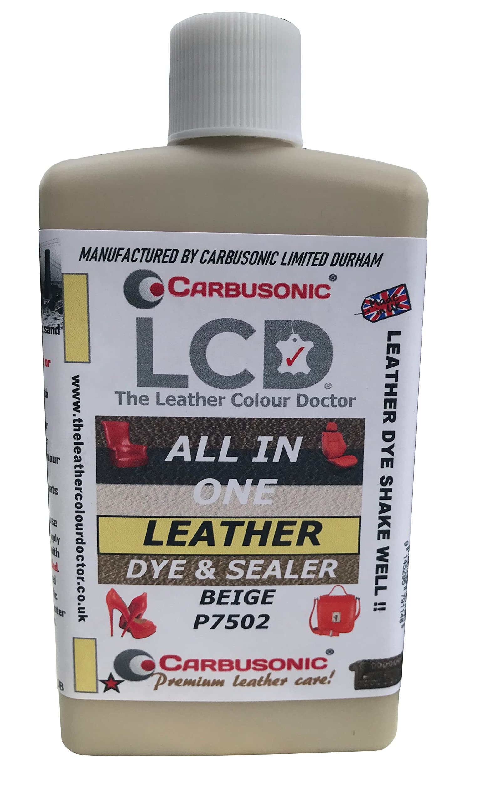 Carbusonic All in one Leather dye and sealant, Interior Leather Paint for Car Seats, Sofas, Arm Chairs, Shoes, Handbags & More. (Dark Grey, 500 ml) — view 47