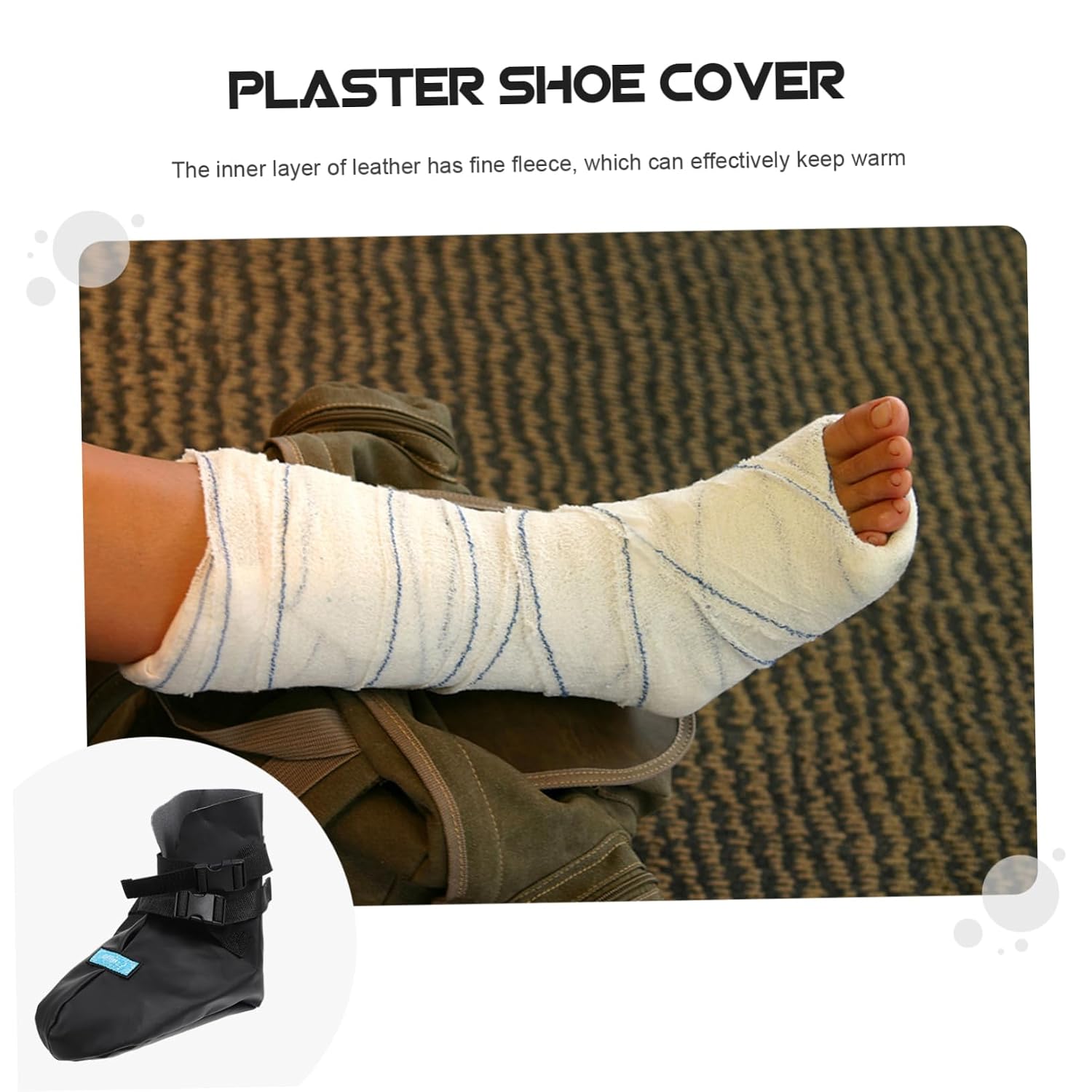 Walking Shoe Cover Plaster Foot Protector with Straps for Durable Non Skid Design for Quick Healing and Comfort