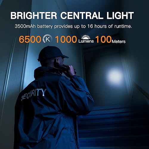 Miniatura 2 de KunHe Linterna recargable linterna de mano linterna táctica con funda de cinturón con clip brillante LED luz de destello con 4 modos de larga