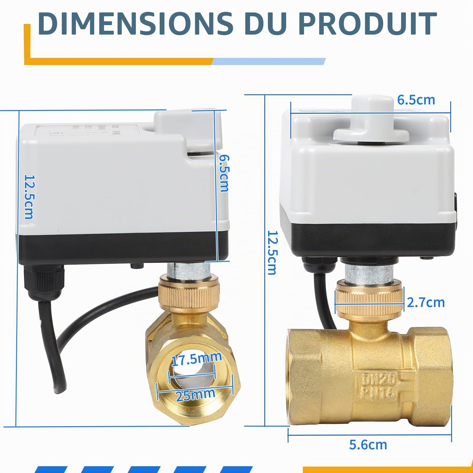 SWAWIS Vanne Motorisee 2 Voies avec Fonction Manuelle, DN20 3/4 de Pouce AC220V Vanne de Zone Laiton