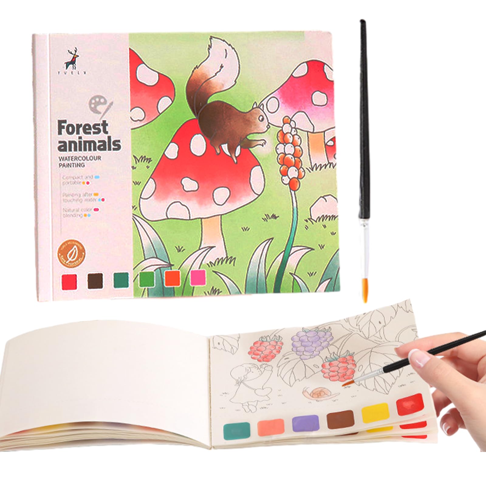 aeaean Libros Para Colorear Acuarelas set Acuarelas Niños Libro Para Colorear de Acuarela Para Niños, Niñas, Niños, Artes y Manualidades, Adecuado Para Niños de 4 a 8 Años, Regalos de Cumpleaños