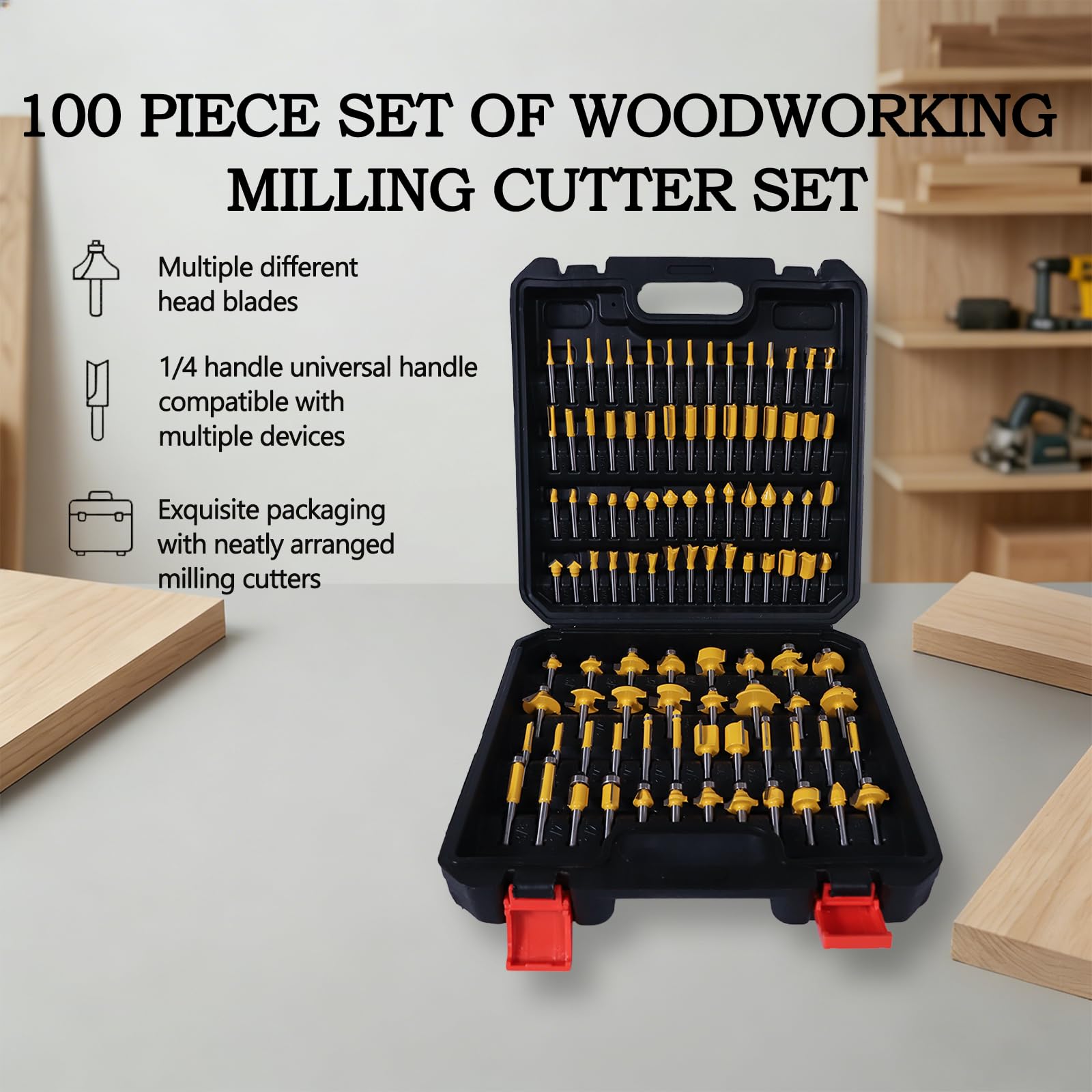 CATITO Router Bit Set - 100 Pieces, 1/4 Inch -4 CATITO Router Bit Set - 100 Pieces, 1/4 Inch -4
