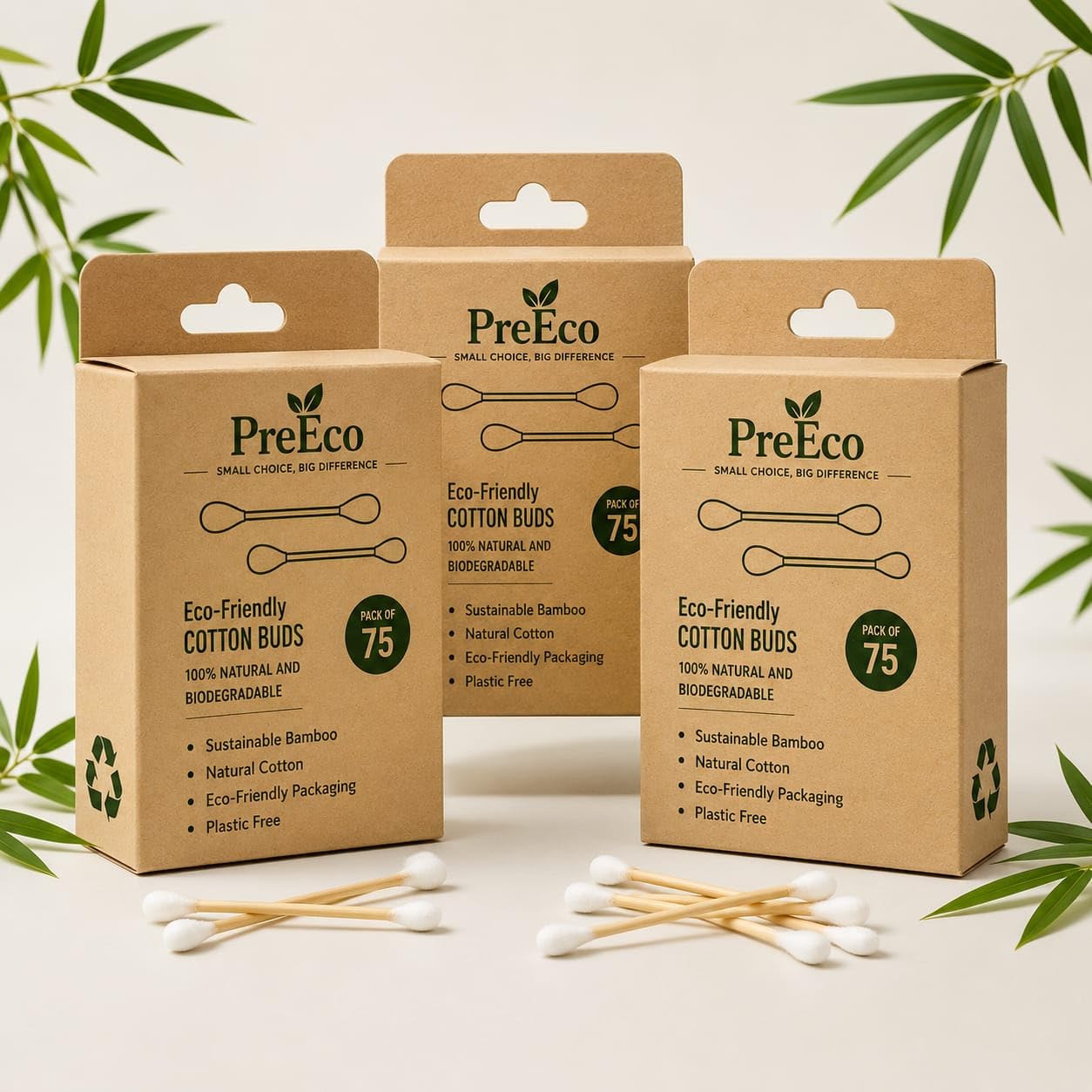 PreEco Cotton Buds – Pack of 3 | 100% Pure & Soft Premium Cotton Swabs with Bamboo Wooden Sticks | Safe Ear Cleaner Buds for Adults, Babies, Hygiene & Personal Care-picture-15