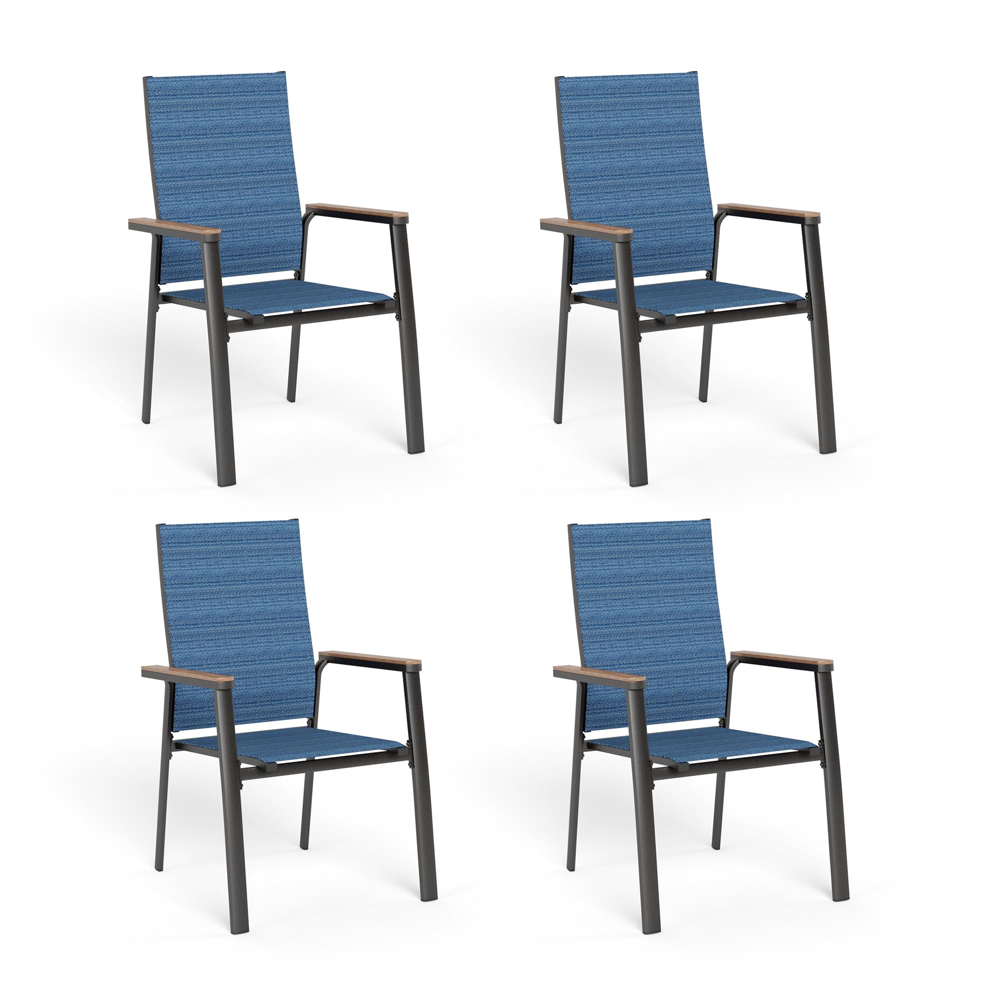 MFSTUDIO Gartenstuhl 2er Set Aluminium