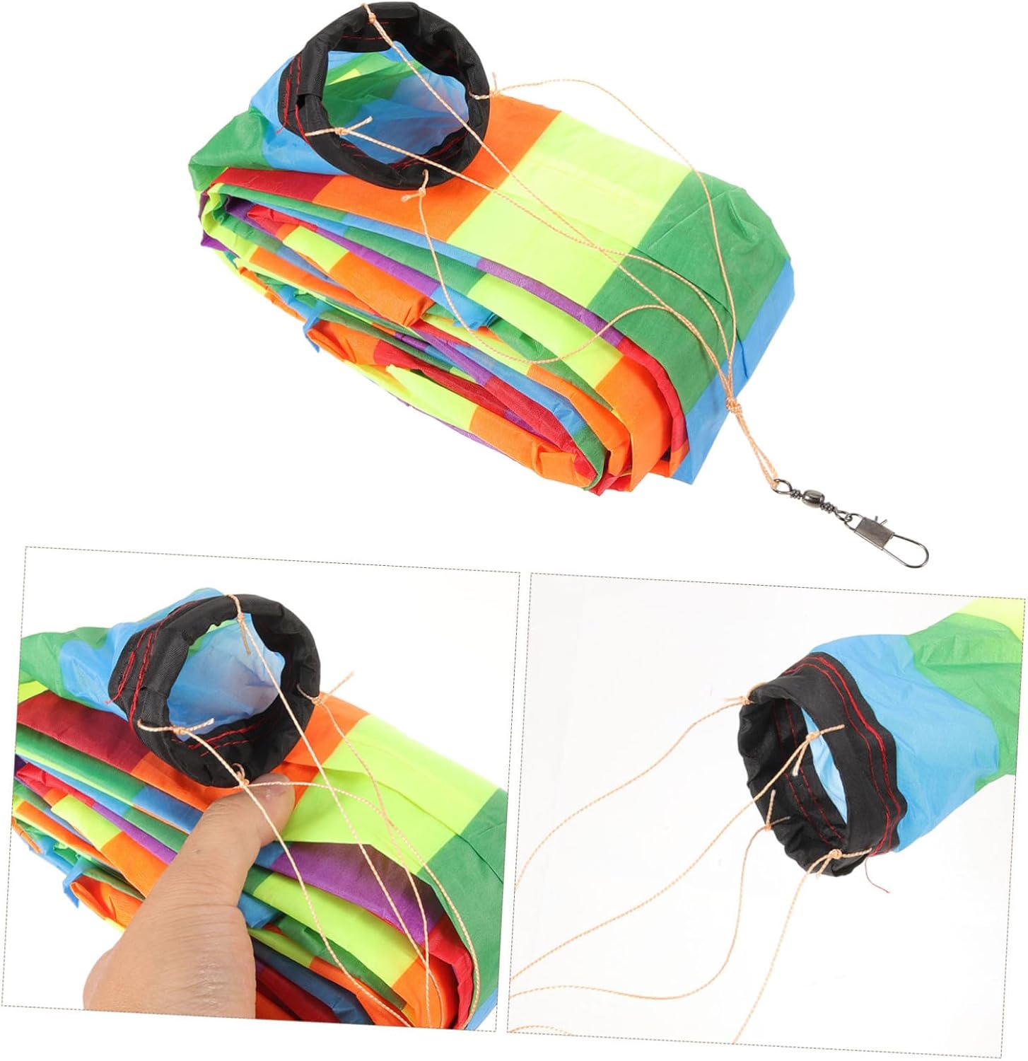 ibasenice 5pcs Colorful Rainbow Kite Tail Accessories Streamer Easy to Attach Flexible Cloth Material for Outdoor Kite Flying and Decoration