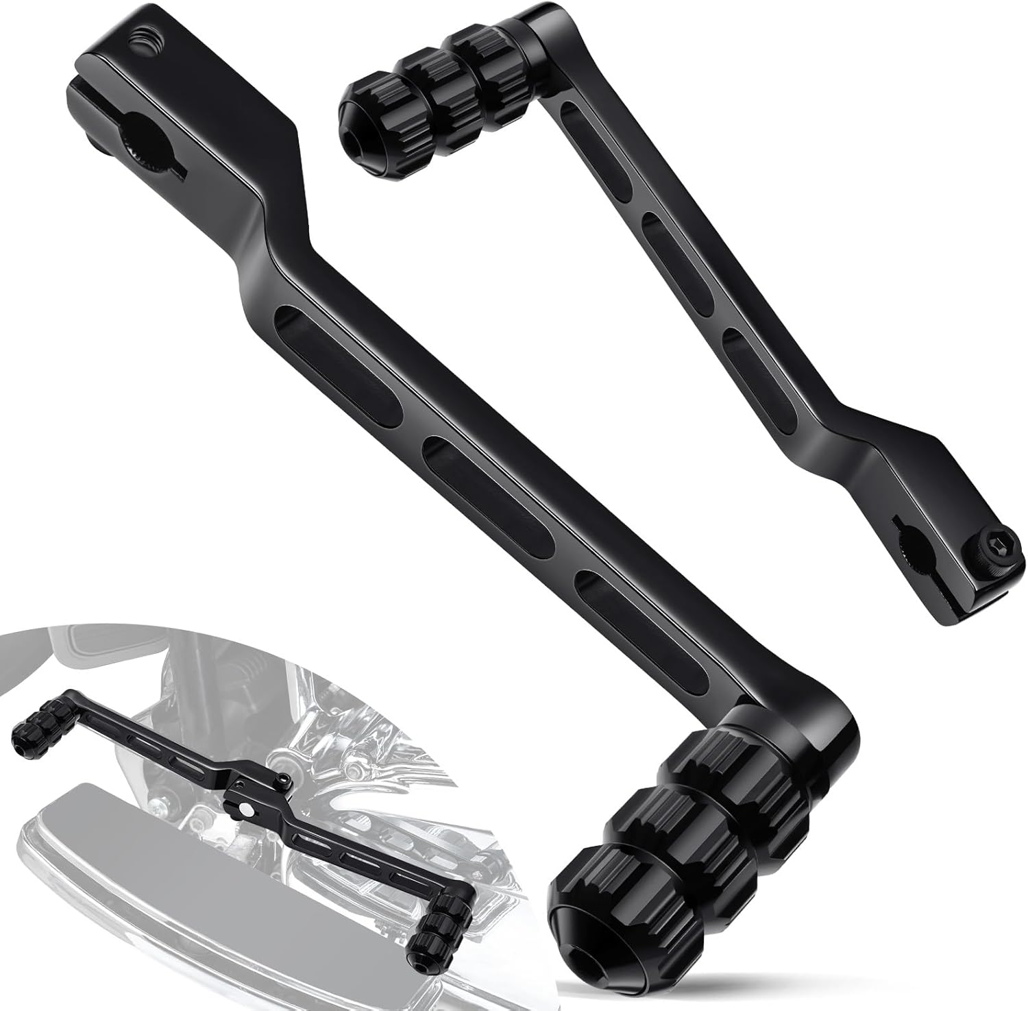 Benlari Heel Toe Shifter Pegs, 304 Stainless Steel Shifter Lever Pegs Fit for Harley Touring Street Glide Road Glide Road King Electra Glide 1988-2024, FL Softail 1986-2017, Trike 2008-2024, Chrome