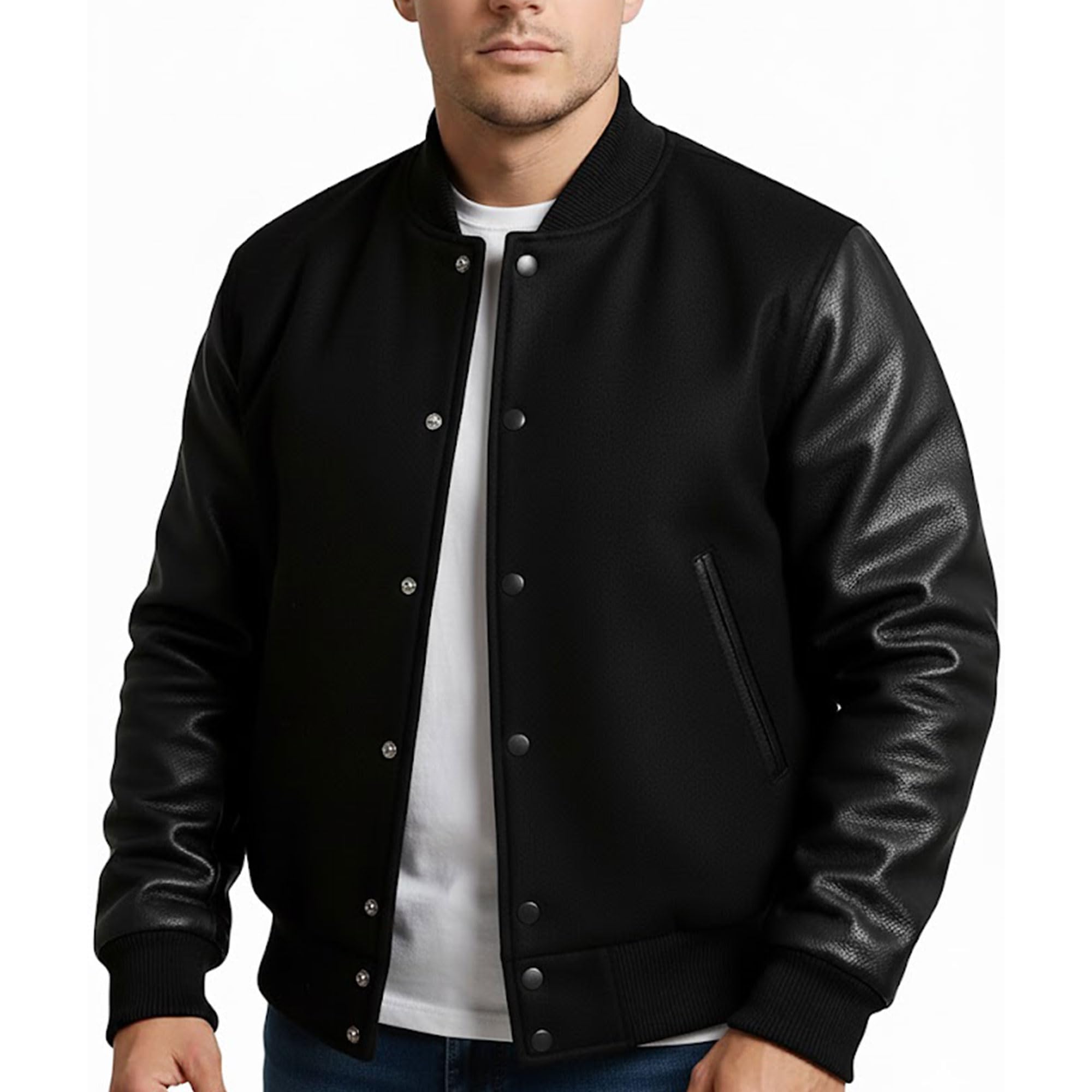 Mens Varsity Letterman Baseball Bomber Jacket