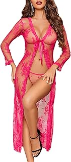 Sexy Lace Robe for Women Lingerie Bridal Lace Babydoll Robe Lingerie Sheer Wedding Gown