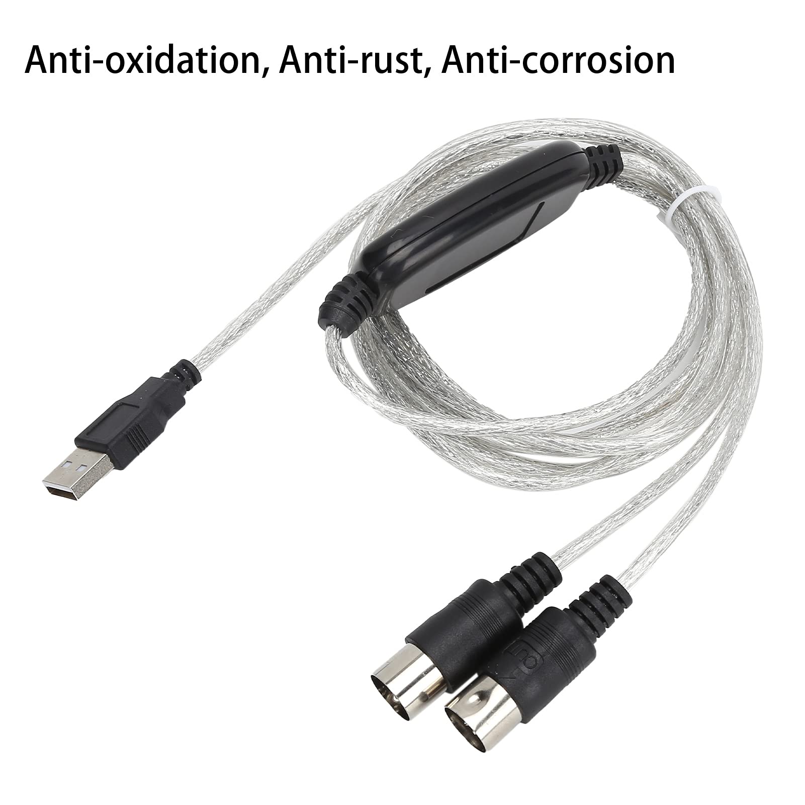 Kabel Midi na USB, wskaźnik LED kabla MIDI ze sterownikiem do podłączenia elektronicznych instrumentów muzycznych do podłączenia syntezatorów