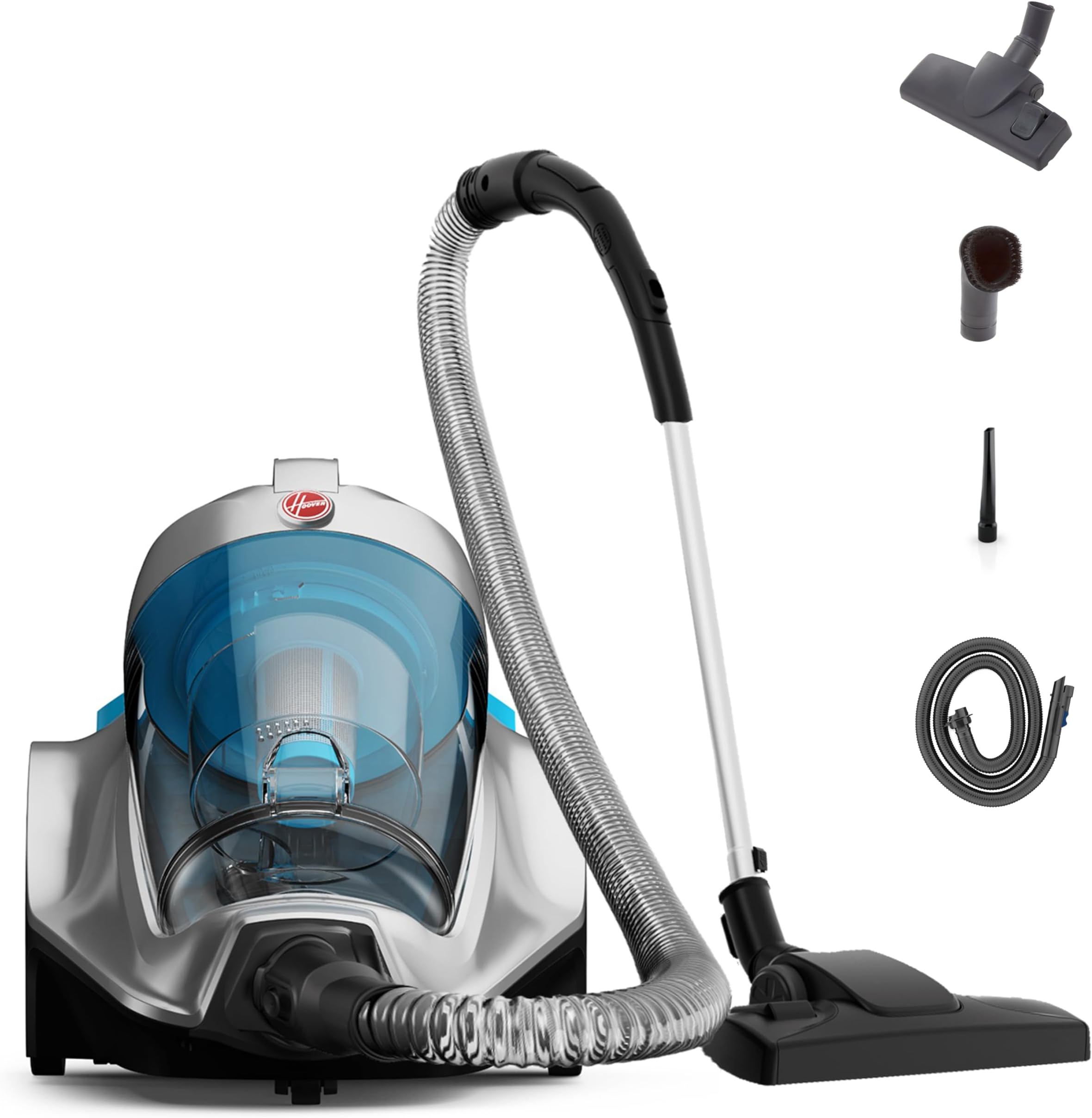 Hoover Power 7 Powerful Canister Vacuum Cleaner, 2400 Watt, 4L Large Capacity, HEPA Allergy Filter, Strong Suction, Ideal for Carpet, Hard Floors & Pet Hair – HC84-P7A-ME