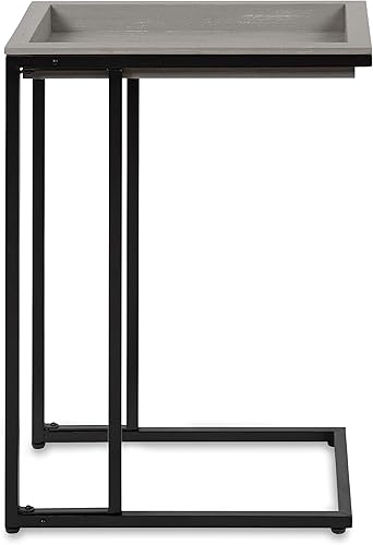 Miniatura 19 de Kate and Laurel Lockridge - Sofá industrial moderno de madera y metal, mesa auxiliar plegable, color marrón rústico claro y negro Natural,Negro