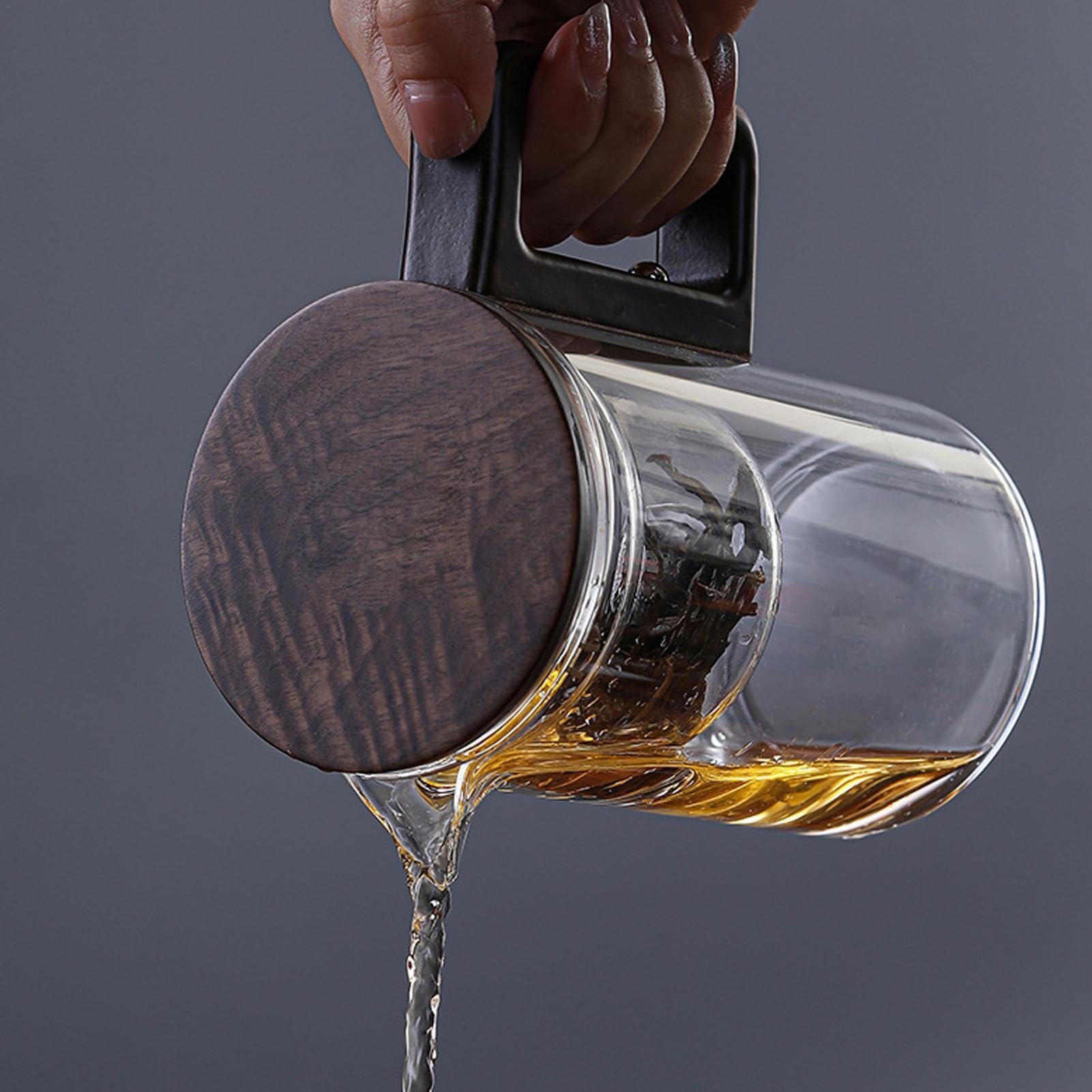 Teiera in – Teiera multiuso trasparente | 520 ml filtro in | trasparente teiera in borosilicato con colino, bollitore trasparente resistente al calore per tè verde, tè nero