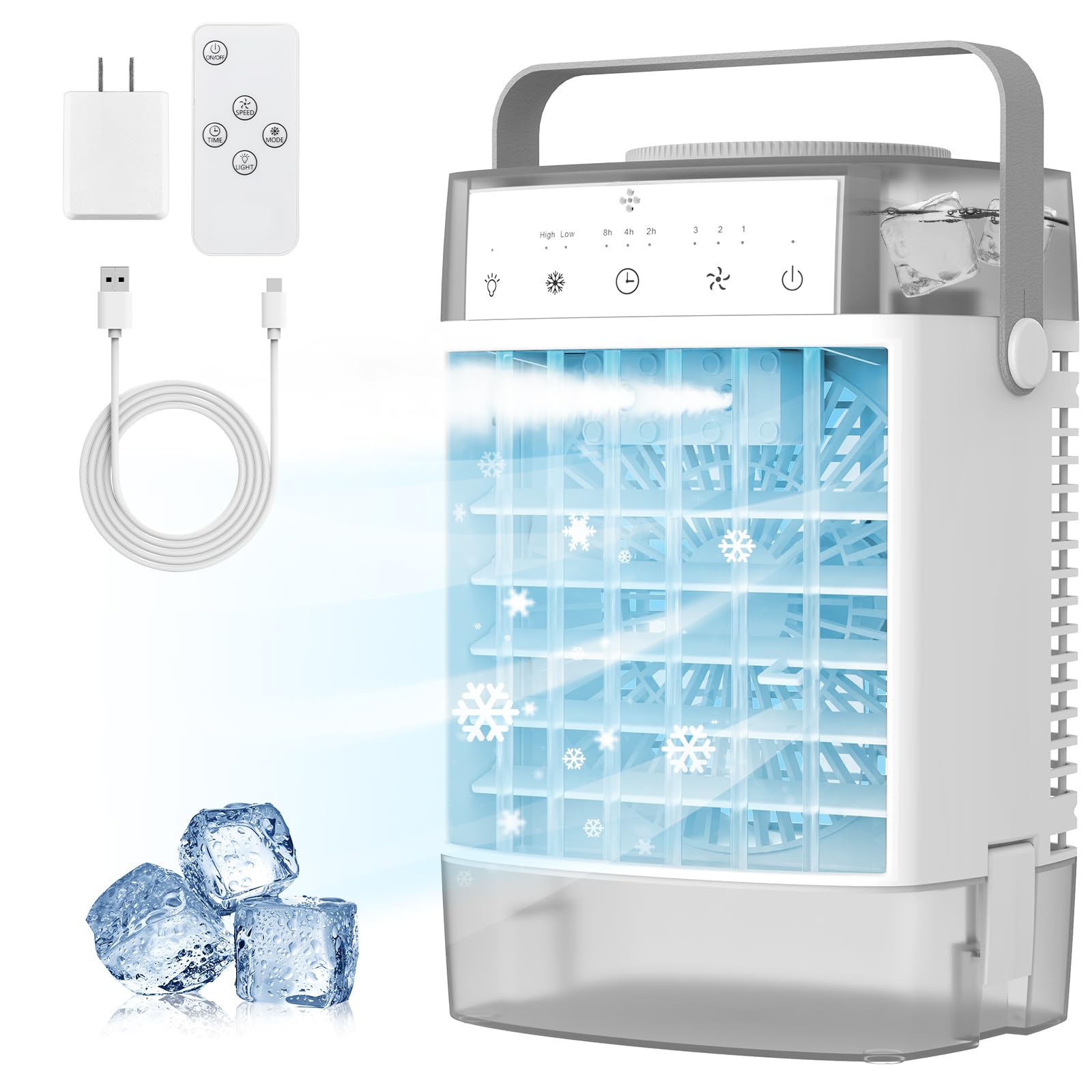 Portable Air Conditioners 3-in-1 Portable AC Unit Personal Mini Air Conditioner With 1000ml Water Tank 2 4 6H