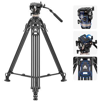 Amazon.co.jp: NEEWER 197cmビデオ三脚 カメラ三脚 フルード