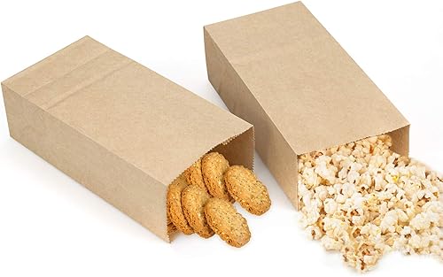 Miniatura 5 de Foraineam Paquete de 300 mini bolsas de papel kraft de 3.5 x 2 x 6.7 pulgadas, bolsas de papel marrón duraderas para aperitivos, bolsas pequeñas