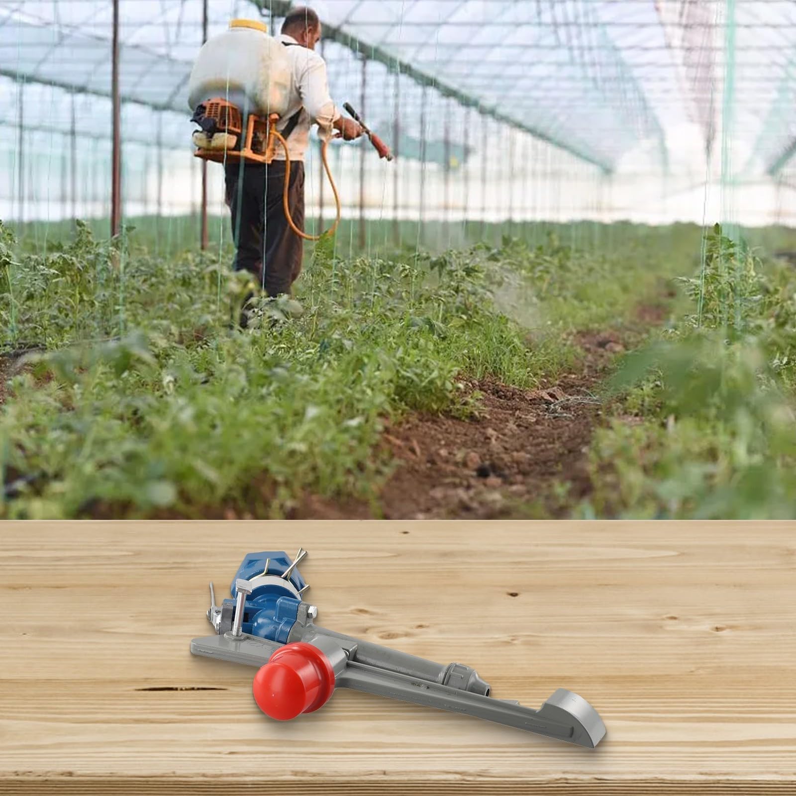 Aspersor de riego ajustable de 1 pulgada de aleación de zinc para agricultura y jardín, rango de pulverización 35-40 metros, flujo de agua 4,0-4,63 m³/h a 3-4 bar para presión,