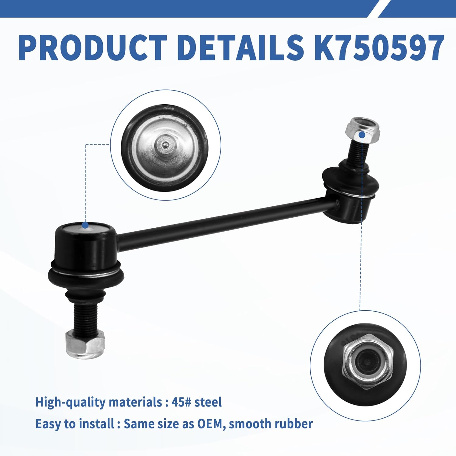 Front Sway Stabilizer Bar End Link K750597 K750598 Compatible with Kia Soul 2010 2011 2012 2013, Pair Front Left & Right Stabilizer Bar Link 548302K000 548402K000