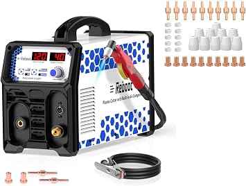 Plasma Cutter With Built In Air Compressor 40A 120V IGBT Inverter Digital Cutting Machine with Consumables fits Torch PT31 LG40