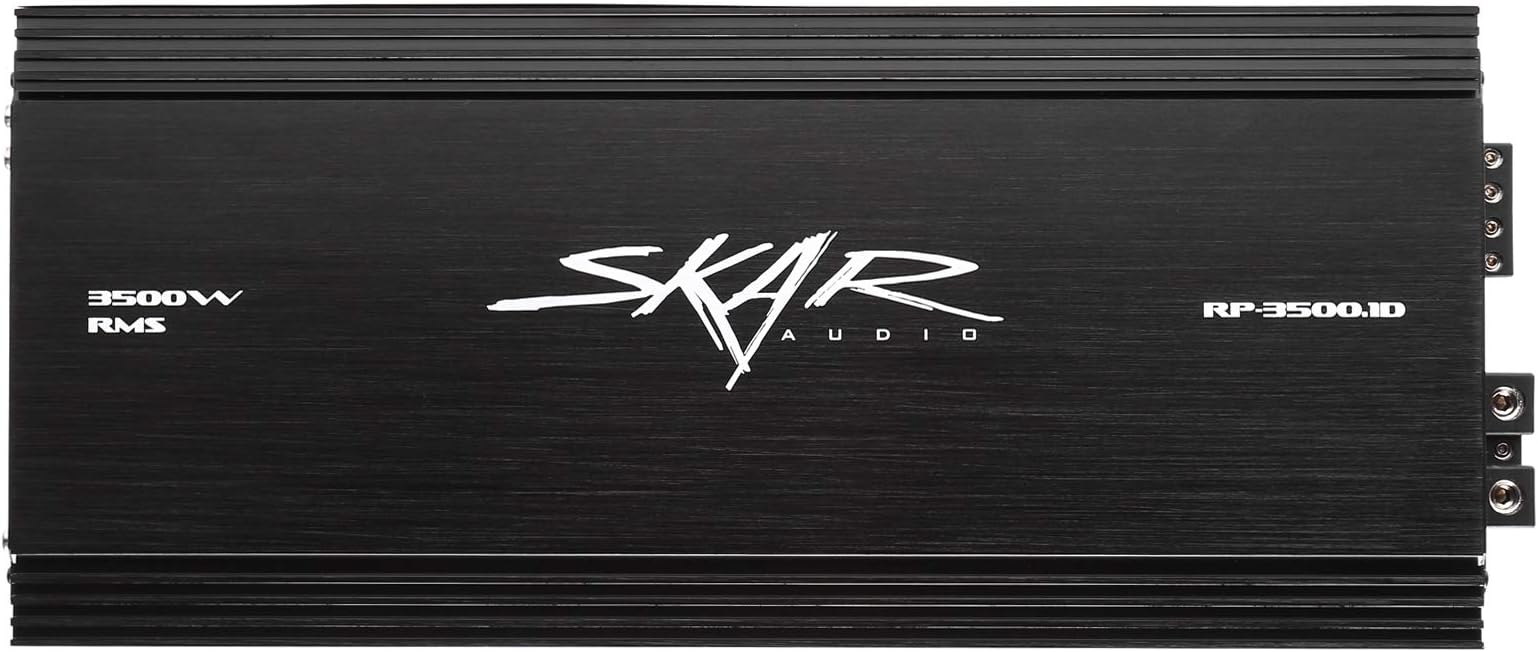 Skar Audio RP-3500.1D Monoblock Class D MOSFET Amplifier with Remote Subwoofer Level Control, 3500W