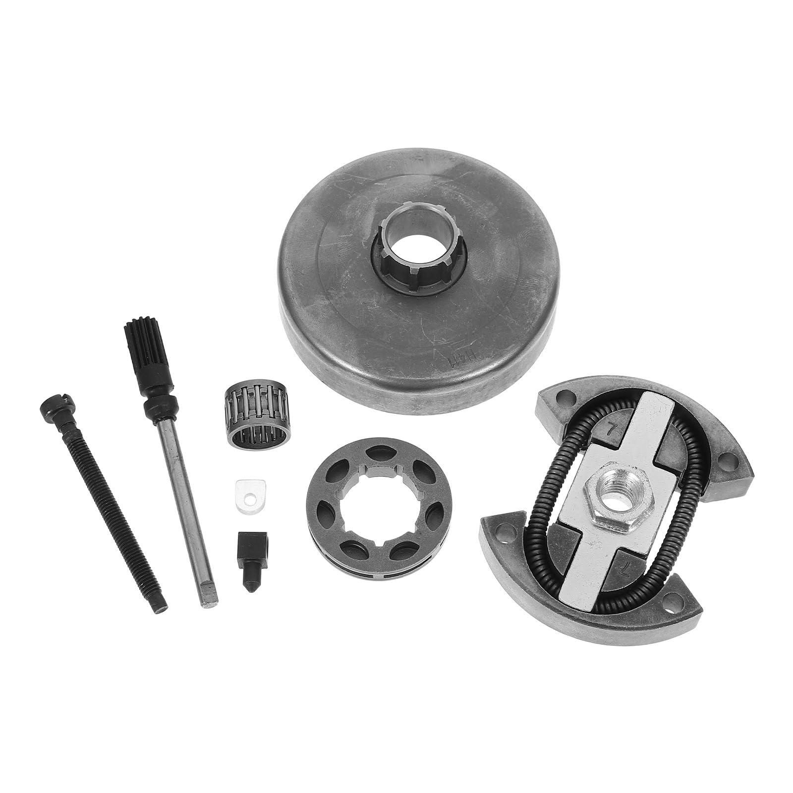 Lurrose 1 Set Kit Puleggia Cinghia Tamburo Frizione - Kit Pignone Tamburo Trasmissione Motosega Compatibile con HUS50 55 51 154 - Tendicatena Regolatore Cerchio Pignone Cuscinetto a Rulli per